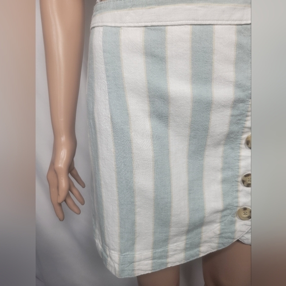 Abercrombie & Fitch Linen/Cotton Blend Striped Mini Skirt - Picture 3 of 11